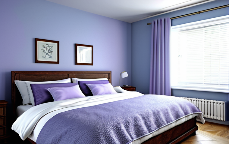 Serene Bedroom**
"A calming bedroom interior, fully clothed, with soft blue walls and lavender accents. Features a comfortable bed with a plush duvet, modest curtains, and ambient lighting. Perfect anatomy, natural proportions, safe for work, appropriate content, professional, family-friendly, high-quality rendering, focus on serenity and relaxation."
**